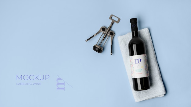 PSD conception de maquette d'étiquette de bouteille de vin