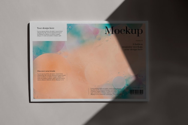 PSD conception de maquette de magazine de mode avec des ombres