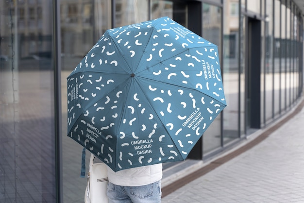 PSD conception de maquette de parapluie ouvert