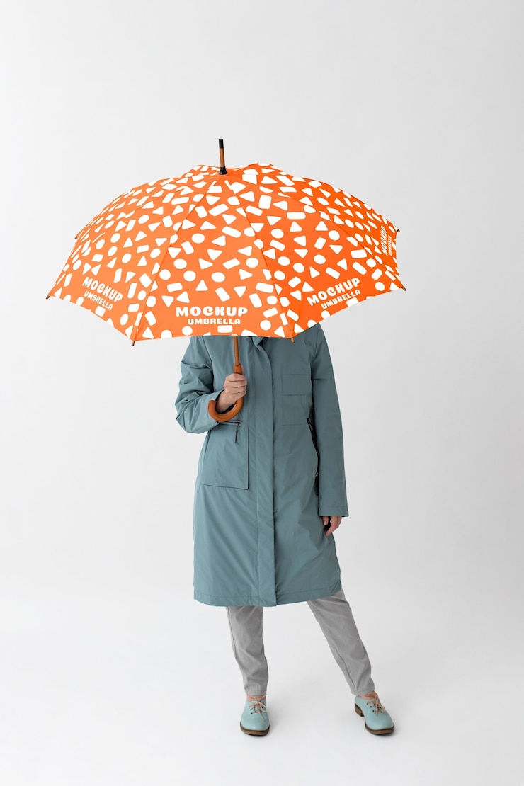 PSD conception de maquette de parapluie ouvert