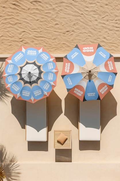 PSD conception d'une maquette de parapluie de plage