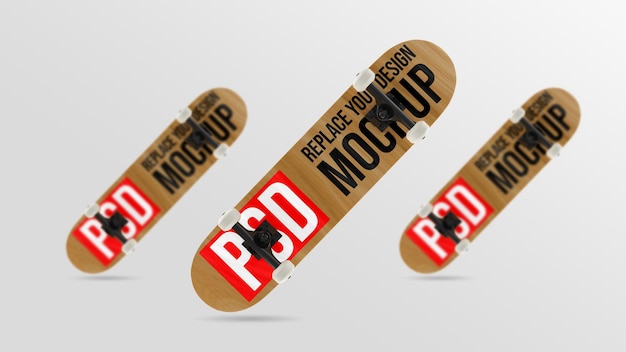 PSD conception de maquette de rendu 3d de skateboard