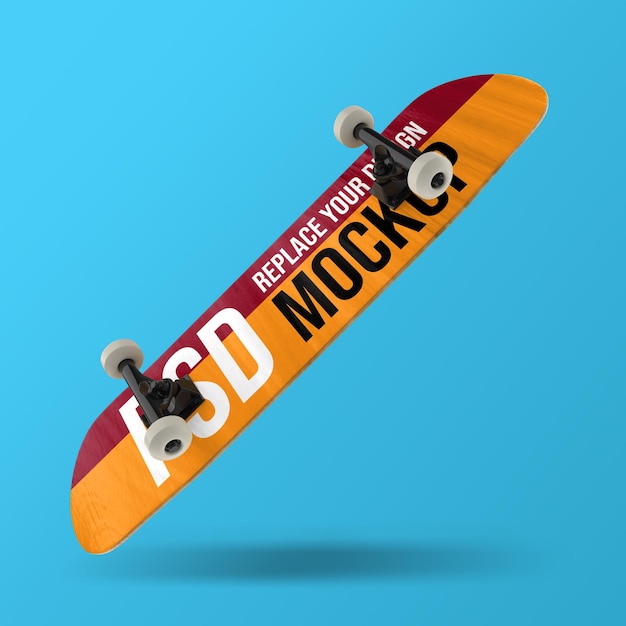 PSD conception de maquette de rendu 3d de skateboard