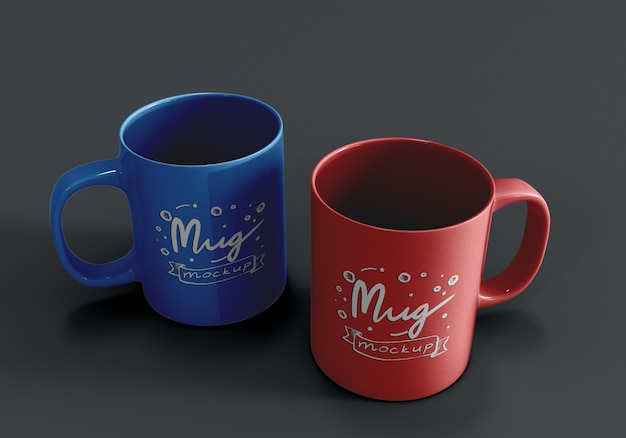 PSD conception de maquette de tasse de rendu 3d