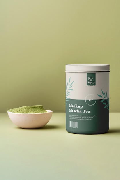 PSD conception d'une maquette de thé matcha