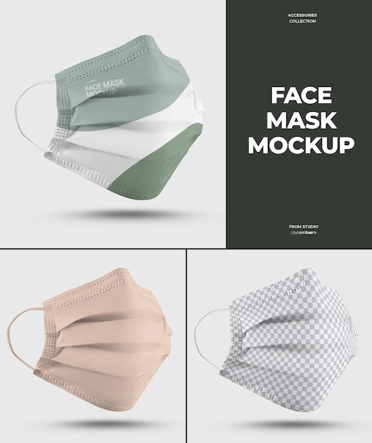La conception de masques faciaux de maquettes permet de personnaliser facilement la couleur du masque facial de conception d'images