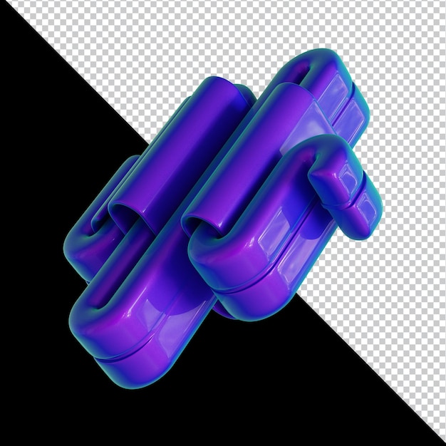 Conception de matériaux colorés de forme géométrique holographique 3d isolée