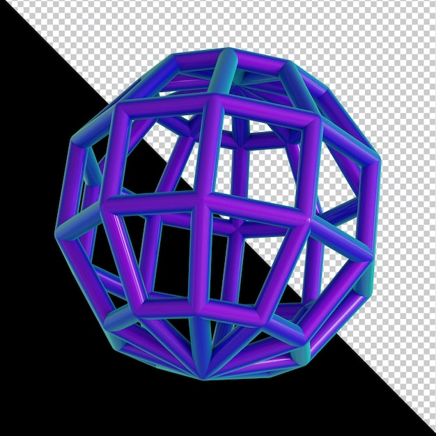 Conception de matériaux colorés de forme géométrique holographique 3d isolée