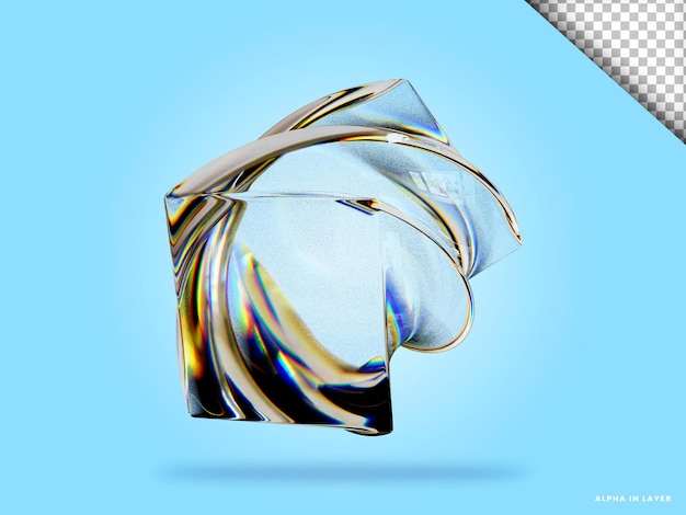 Conception de matériaux de verre à dispersion futuriste de forme géométrique abstraite rendu 3d