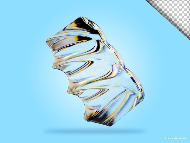 Conception de matériaux de verre à dispersion futuriste de forme géométrique abstraite rendu 3d