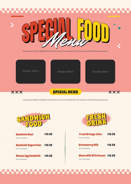 Conception de menus spéciaux
