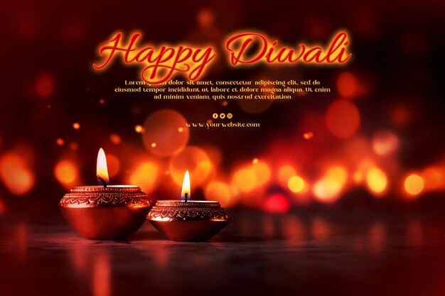 PSD conception de message du festival happy diwali