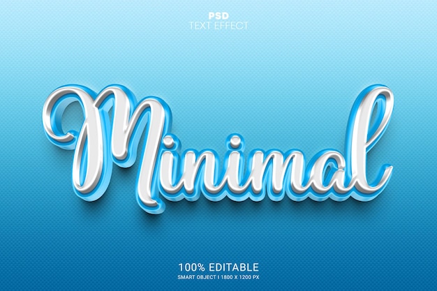 Conception minimale d'effet de texte modifiable PSD 3D