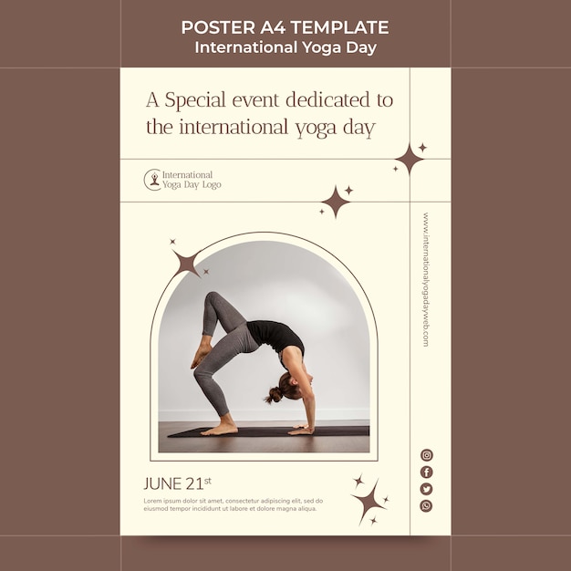 Conception de modèle d'affiche de la journée internationale du yoga