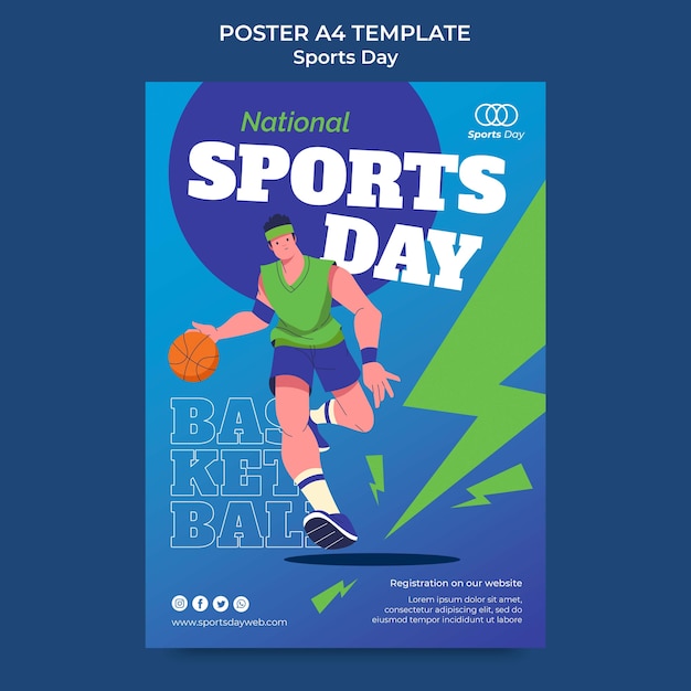 Conception de modèle d'affiche de la journée sportive