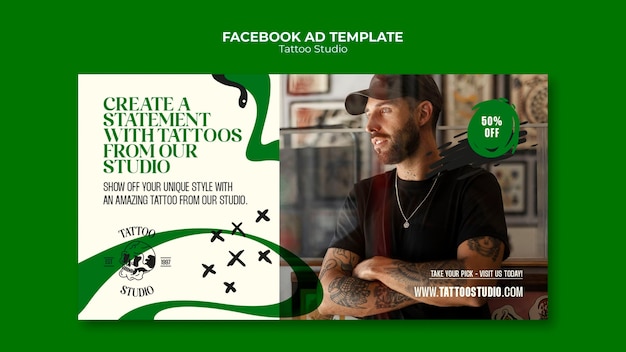 PSD conception de modèle d'annonce de tatouage facebook