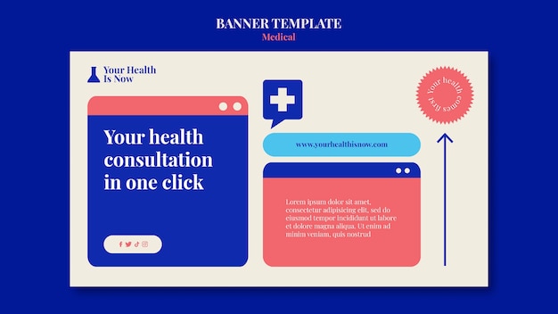 Conception de modèle de bannière médicale minimaliste