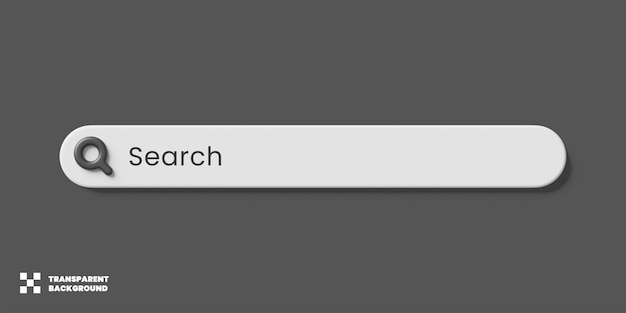 PSD conception de modèle de barre de recherche en rendu 3d isolé