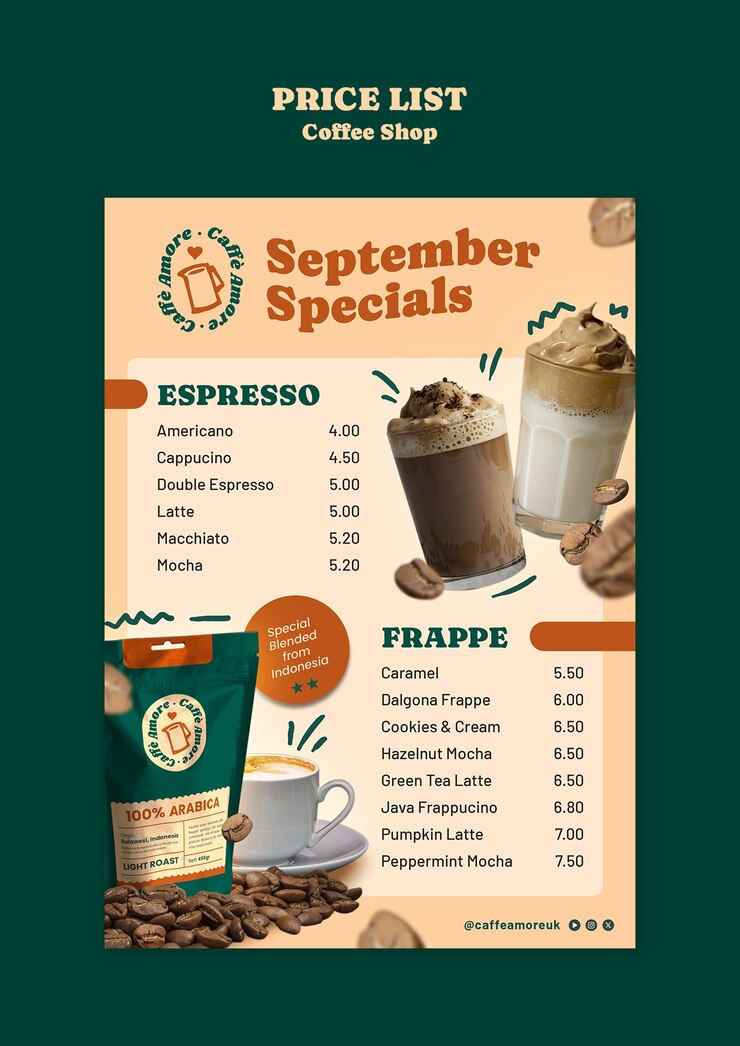 PSD conception de modèle de café