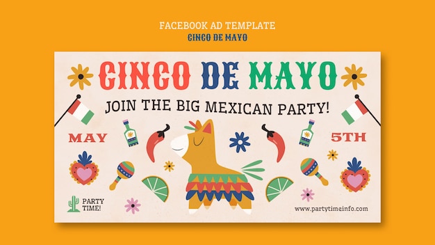 PSD conception de modèle de cinco de mayo