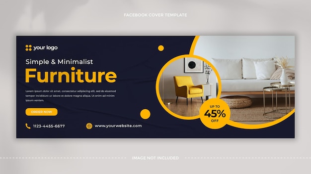 Conception de modèle de couverture Facebook de vente de meubles