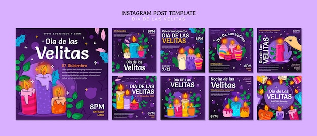 PSD conception de modèle dia de las velitas