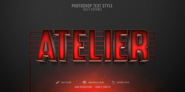 Conception de modèle d'effet de style de texte Atelier 3D
