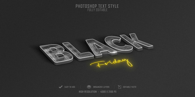 Conception De Modèle D'effet De Style De Texte Black Friday 3d