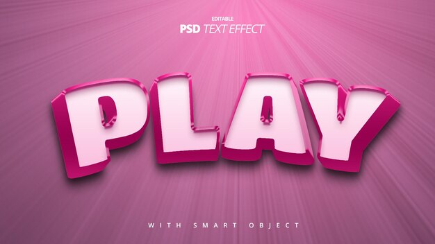 conception de modèle d'effet de texte rose 3d ludique