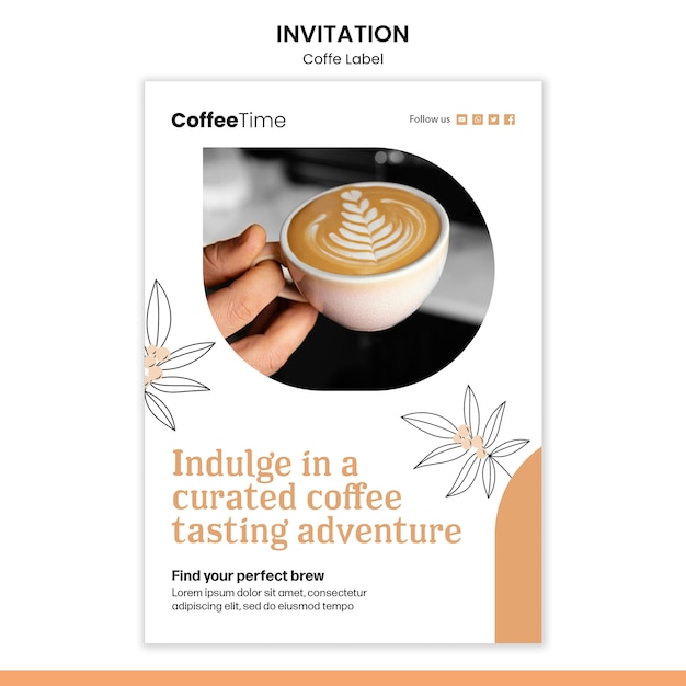 Conception de modèle d'étiquette de café