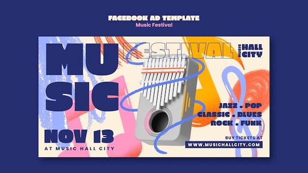 PSD conception de modèle de festival de musique