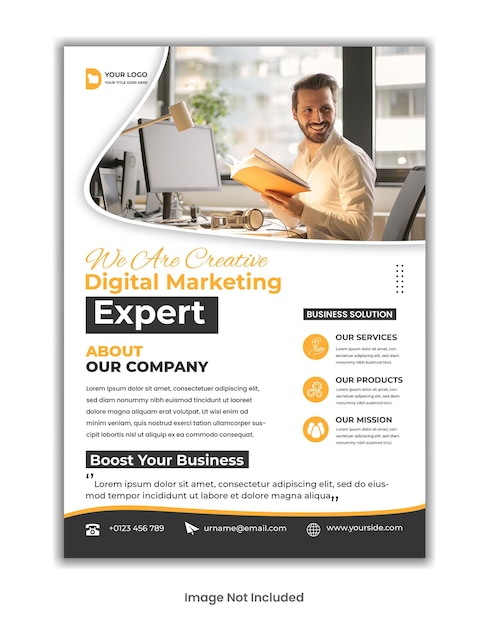 Conception de modèle de flyer d'agence de marketing numérique