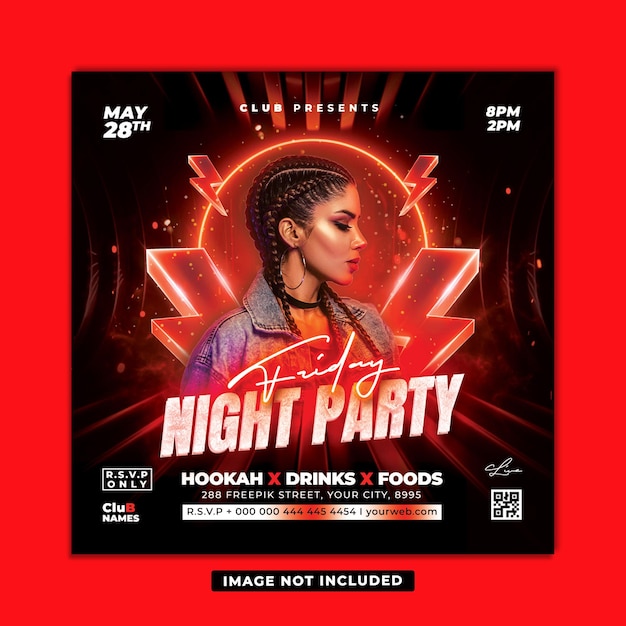 Conception de modèle de flyer de club de soirée