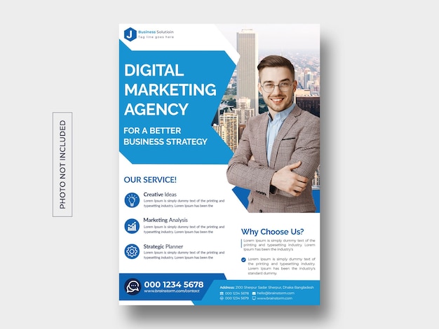 Conception de modèle de flyer d'entreprise simple