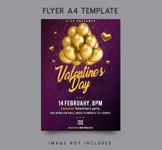 Conception De Modèle De Flyer De Fête De La Saint-valentin