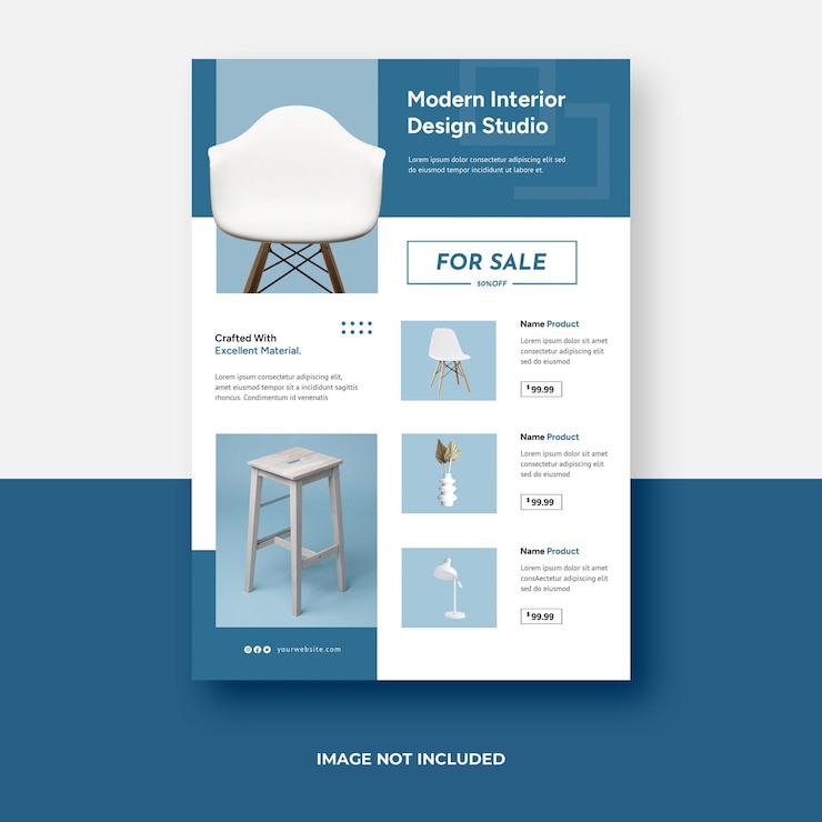 PSD conception de modèle de flyer de meubles
