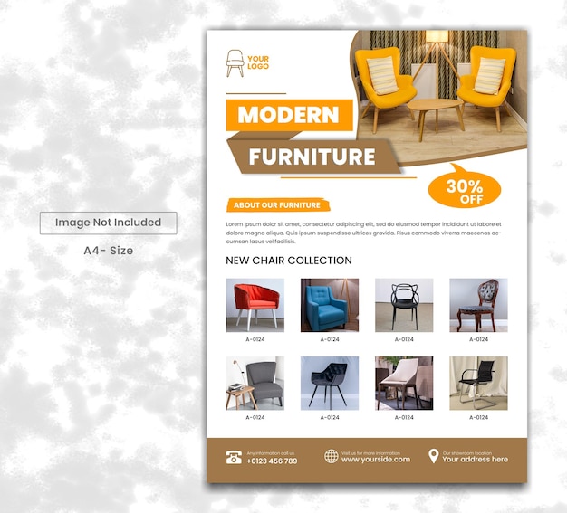 Conception de modèle de flyer moderne de meubles