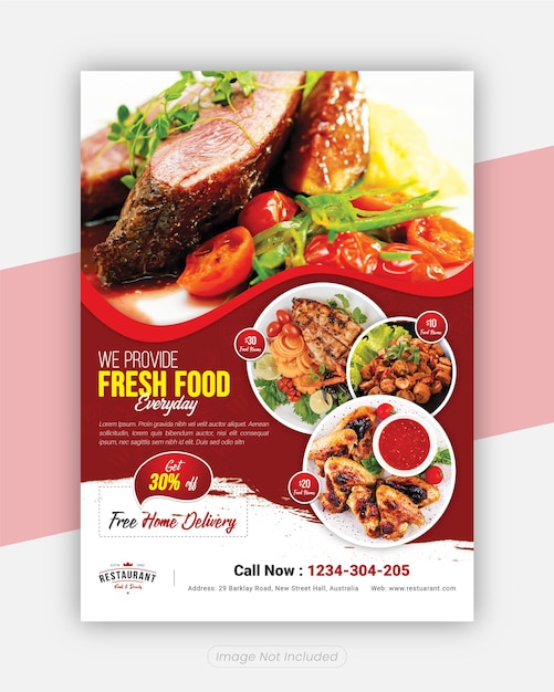 PSD conception de modèle de flyer de restaurant first food supplies