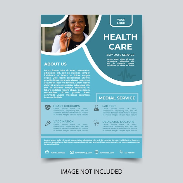 Conception de modèle de flyer de soins médicaux