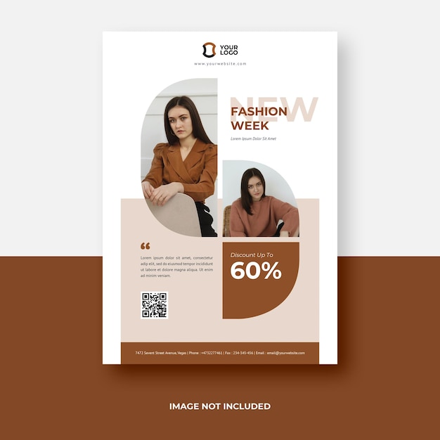 Conception de modèle de flyer de vente de mode A4
