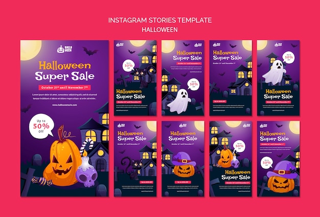 Conception De Modèle D'histoires Instagram D'halloween