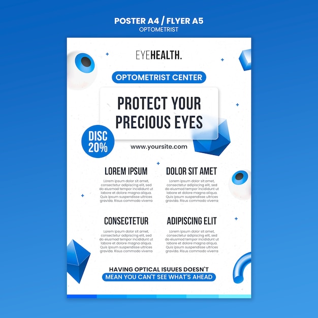 PSD conception de modèle d'optométriste
