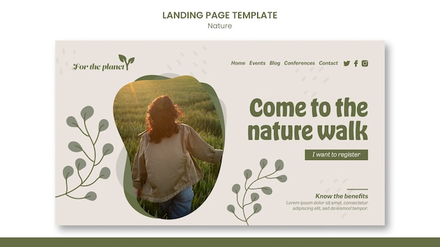 Conception De Modèle De Page D'atterrissage De La Nature