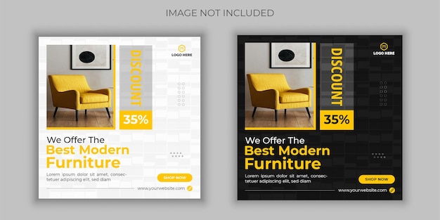 Conception De Modèle De Publication Et De Bannière Instagram Sur Les Médias Sociaux De Meubles Modernes
