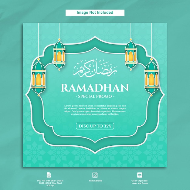 Conception De Modèle De Publication Instagram Promotionnelle Spéciale Ramadhan