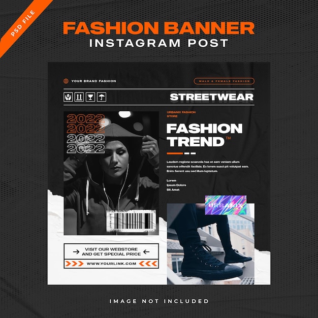 Conception de modèle de publication de mode Instagram