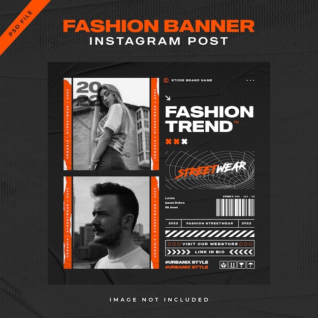 Conception de modèle de publication de mode Instagram