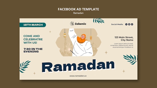 PSD conception de modèle de ramadan