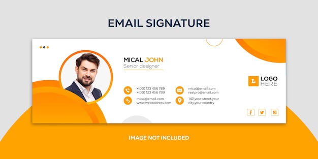 Conception de modèle de signature d'e-mail ou pied de page d'e-mail