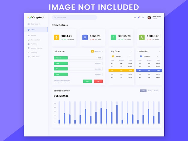 PSD conception de modèle de site web d'interface utilisateur de tableau de bord